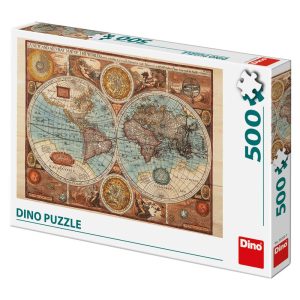 Puzzle 500 piese, Harta lumii - DINO TOYS