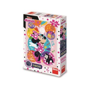 Puzzle 100 piese, neon, Minnie - DINO TOYS