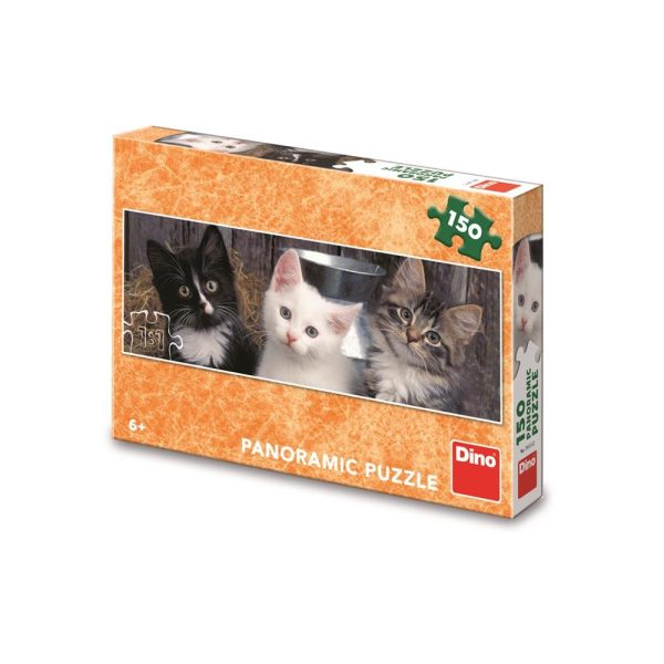 Puzzle 150 piese, panoramic, Pisicute - DINO TOYS