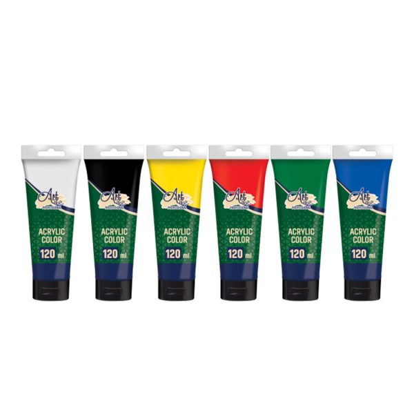 Vopsea acrilica profesionala, 120 ml, 6 cul/set - ARTLINE - imagine 2