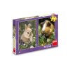 Puzzle Iepurasul si Porcusorul de Guinea, 2x48 piese - DINO TOYS - imagine 3