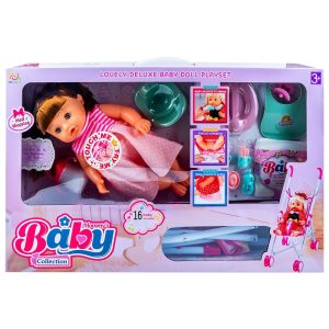 Bebelus cu accesorii + carucior