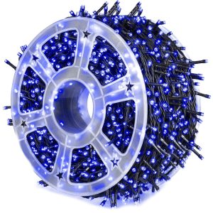 Instalatie pom Craciun, 240 becuri, 50 m, Albastra