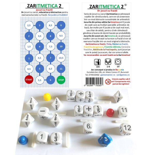 Joc educativ cu zaruri, Zaritmetica 2, fractii - imagine 2