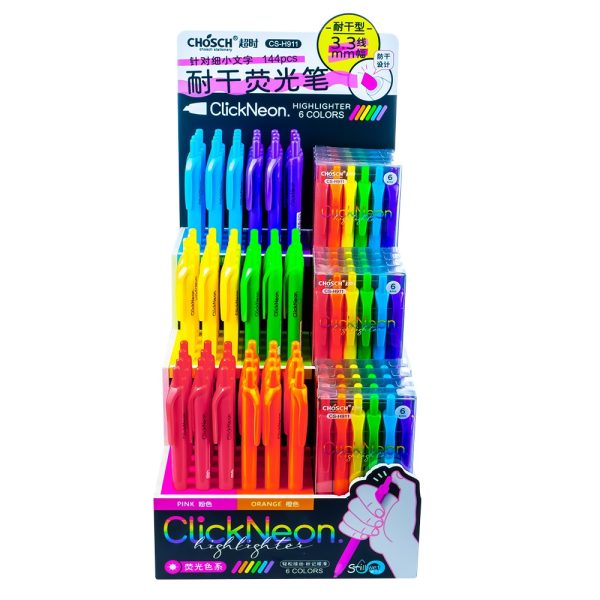 Text markere neon, 3.3 mm, 144 buc/display - Chosch - imagine 2