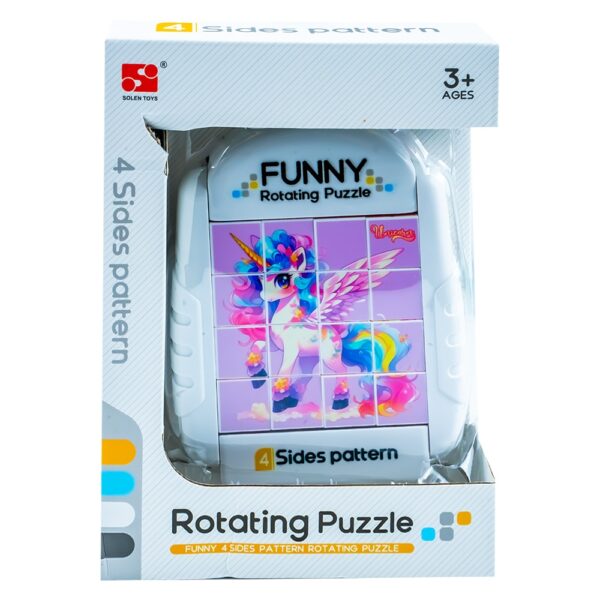 Puzzle educativ, cu 4 fete, Unicorn - imagine 3