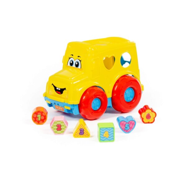Autobuz + cuburi educative, 23.5x15.2x17 cm, Polesie - imagine 2