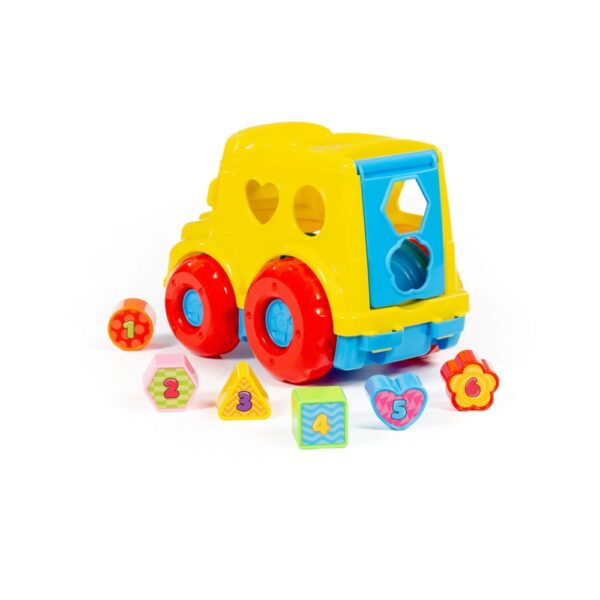 Autobuz + cuburi educative, 23.5x15.2x17 cm, Polesie - imagine 3