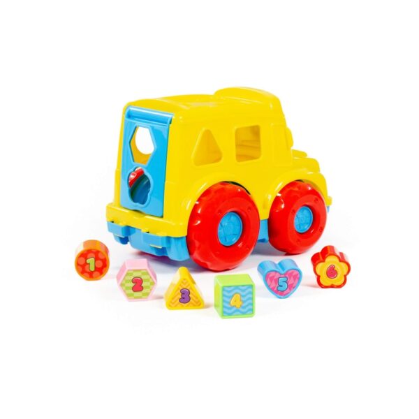 Autobuz + cuburi educative, 23.5x15.2x17 cm, Polesie - imagine 4