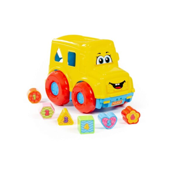Autobuz + cuburi educative, 23.5x15.2x17 cm, Polesie - imagine 5