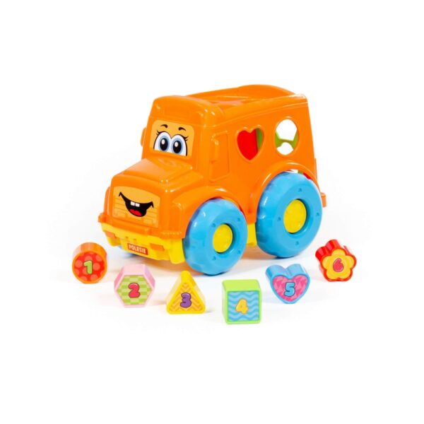 Autobuz + cuburi educative, 23.5x15.2x17 cm, Polesie - imagine 7