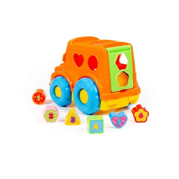 Autobuz + cuburi educative, 23.5x15.2x17 cm, Polesie - imagine 8