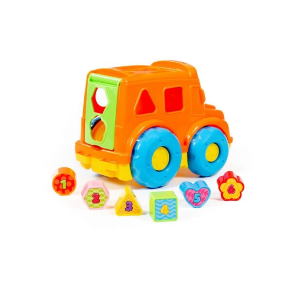 Autobuz + cuburi educative, 23.5x15.2x17 cm, Polesie - imagine 9