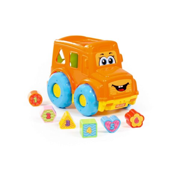 Autobuz + cuburi educative, 23.5x15.2x17 cm, Polesie - imagine 10