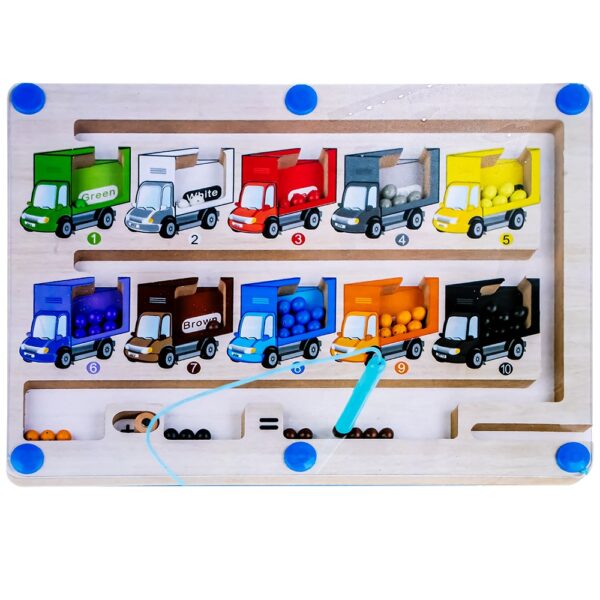 Joc magnetic din lemn, Masinute - imagine 2