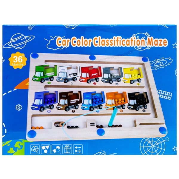 Joc magnetic din lemn, Masinute - imagine 3