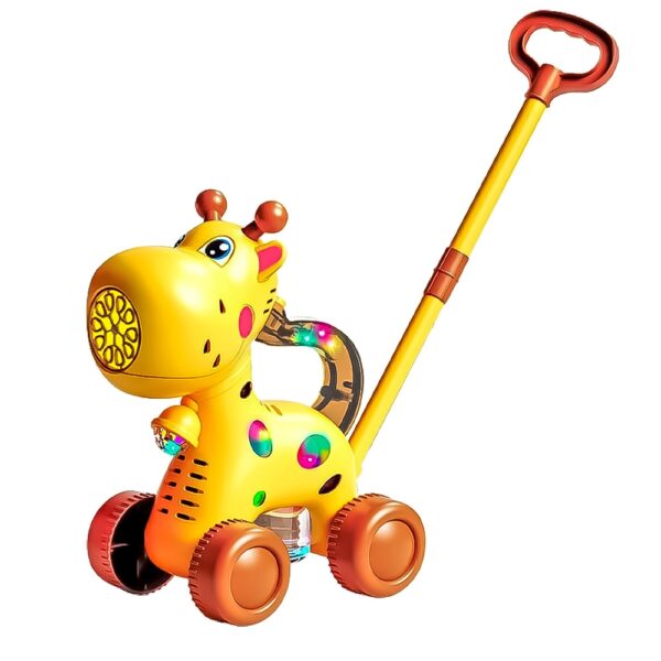 Jucarie de impins cu baloane de sapun, baterii, Girafa - imagine 2