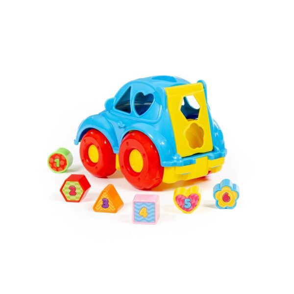 Masinuta + cuburi educative, 23.5x15.2x15.8 cm, Polesie - imagine 3