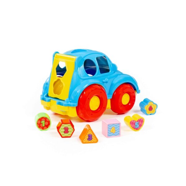 Masinuta + cuburi educative, 23.5x15.2x15.8 cm, Polesie - imagine 4