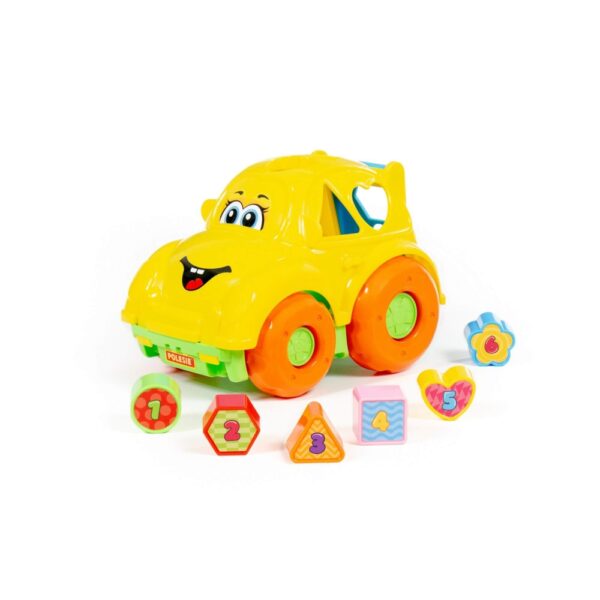 Masinuta + cuburi educative, 23.5x15.2x15.8 cm, Polesie - imagine 7