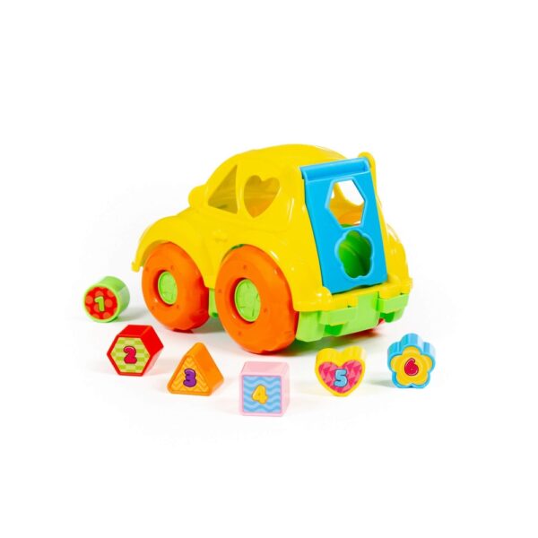 Masinuta + cuburi educative, 23.5x15.2x15.8 cm, Polesie - imagine 8