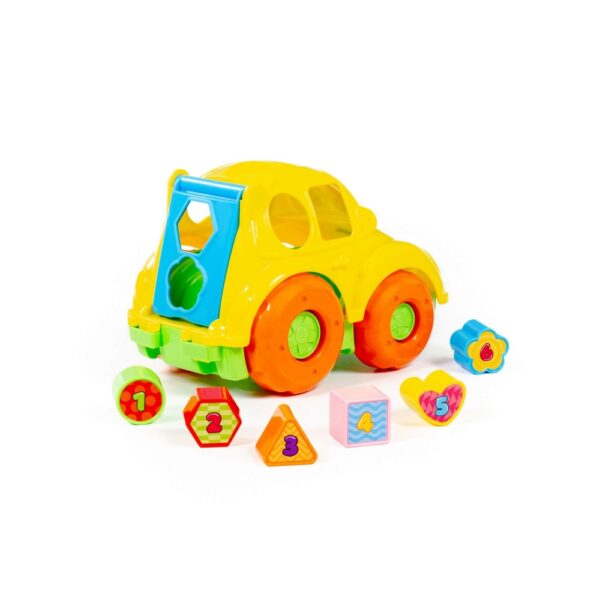 Masinuta + cuburi educative, 23.5x15.2x15.8 cm, Polesie - imagine 9