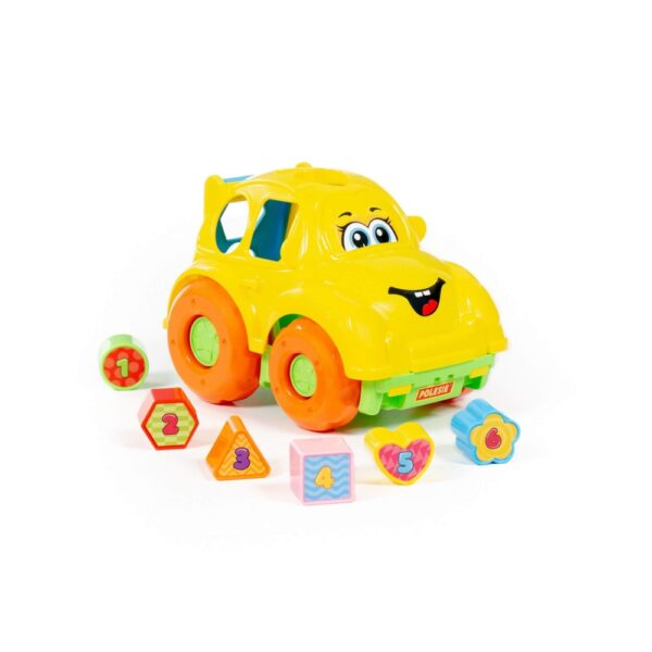 Masinuta + cuburi educative, 23.5x15.2x15.8 cm, Polesie - imagine 10