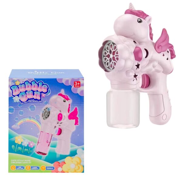 Pistol baloane de sapun, cu baterii, Unicorn