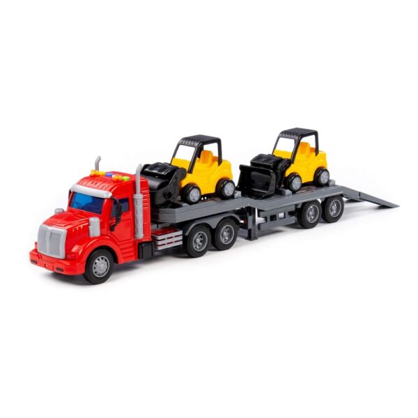 Tir cu lumina si sunet + transportor masinute, 51.3x9.8x14 cm, Polesie - imagine 2