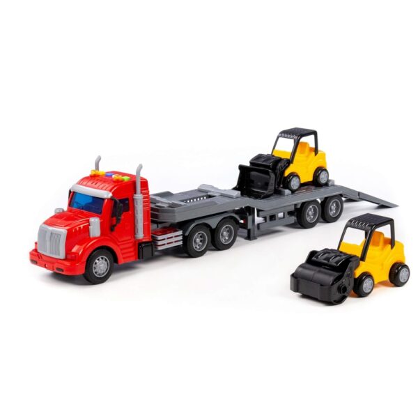 Tir cu lumina si sunet + transportor masinute, 51.3x9.8x14 cm, Polesie - imagine 3