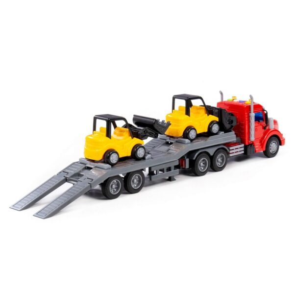 Tir cu lumina si sunet + transportor masinute, 51.3x9.8x14 cm, Polesie - imagine 5