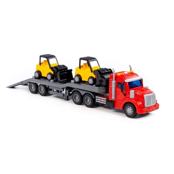 Tir cu lumina si sunet + transportor masinute, 51.3x9.8x14 cm, Polesie - imagine 6