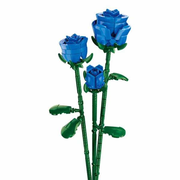 Set de Constructie Flowers, 238 piese, Trandafir Albastru - Sluban - imagine 4