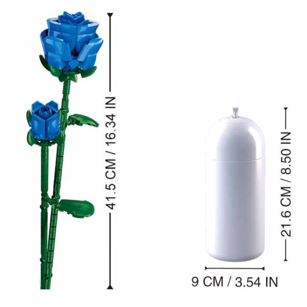 Set de Constructie Flowers, 238 piese, Trandafir Albastru - Sluban - imagine 6