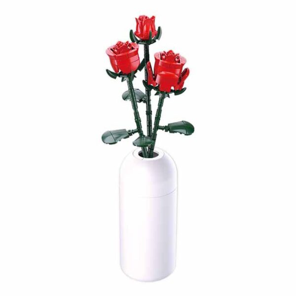 Set de Constructie Flowers, 258 piese, Trandafir Rosu - Sluban - imagine 2