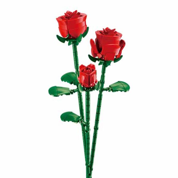 Set de Constructie Flowers, 258 piese, Trandafir Rosu - Sluban - imagine 4