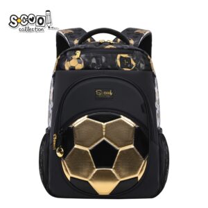 Ghiozdan ergonomic FOOTBALL-GOLD EDITION, 40x28x16 cm - S-COOL