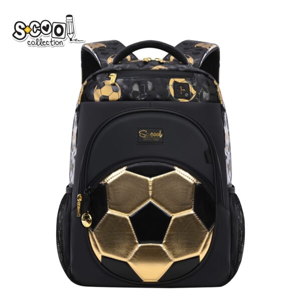 Ghiozdan ergonomic FOOTBALL-GOLD EDITION, 40x28x16 cm - S-COOL