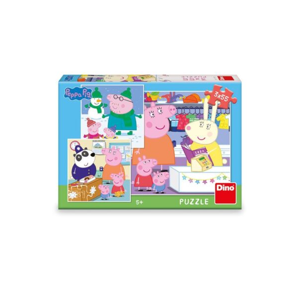 Puzzle 3x55 piese, Peppa Pig - DINO TOYS - imagine 2