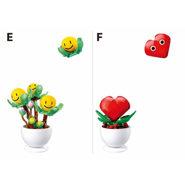 Set de constructie Flowers, 6 modele/display, Plante in ghiveci - Sluban - imagine 5