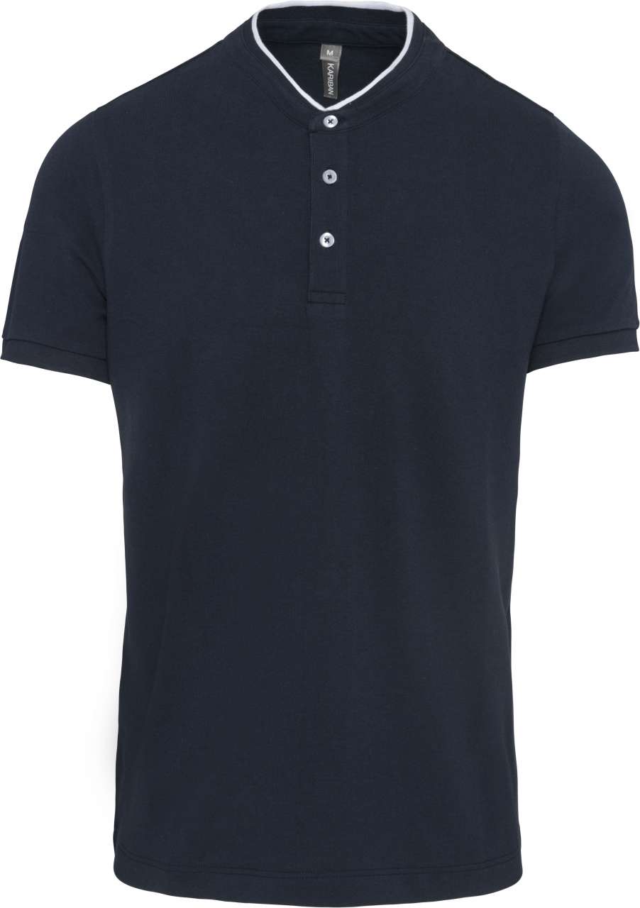 Model MEN'S SHORT SLEEVE POLO SHIRT WITH MANDARIN COLLAR KA223