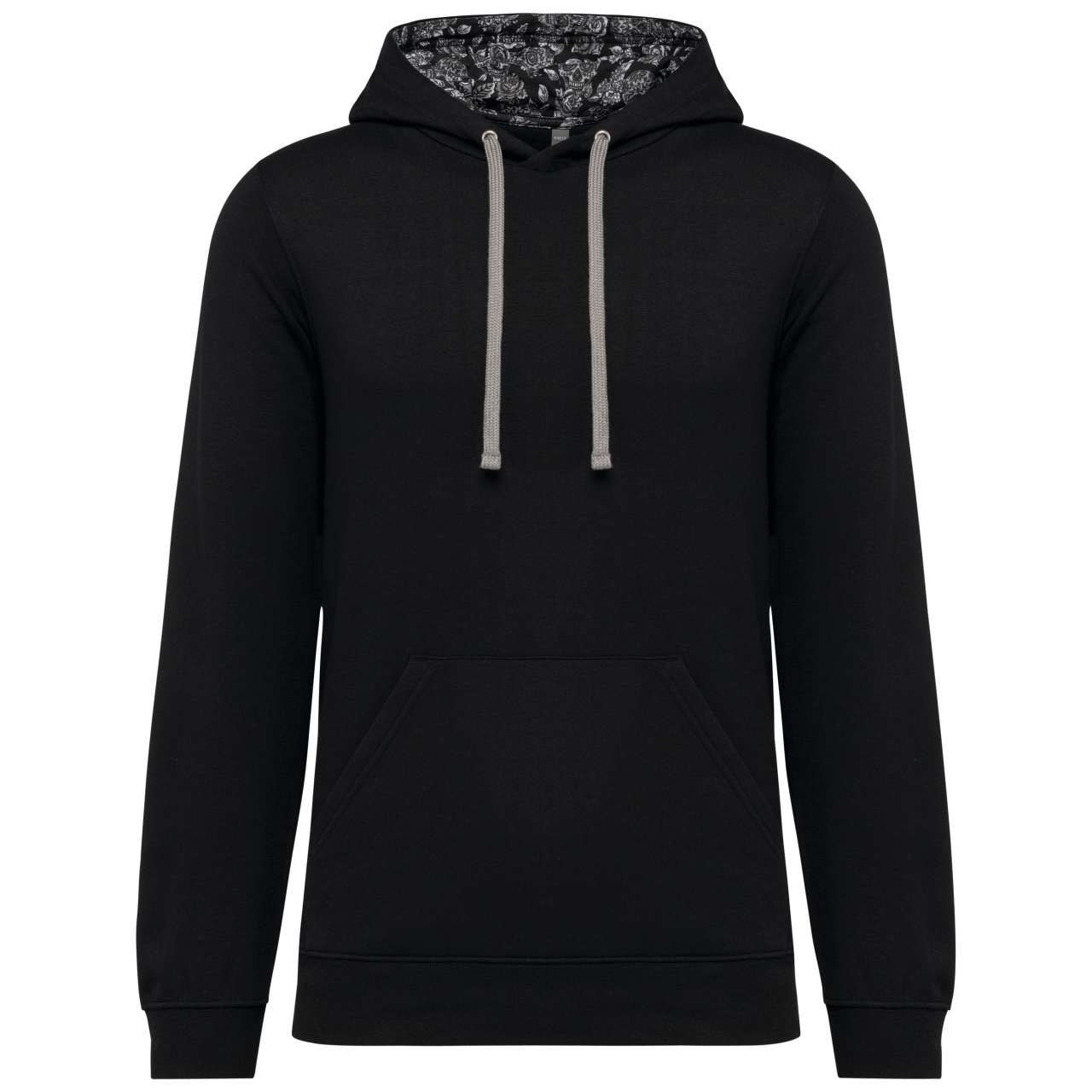 Model UNISEX CONTRAST PATTERNED HOODED SWEATSHIRT KA4013