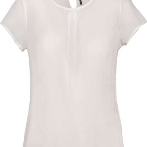 Model LADIES' SHORT-SLEEVED CREPE BLOUSE KA5002