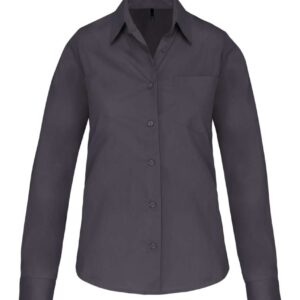 Model LADIES' LONG-SLEEVED COTTON POPLIN SHIRT KA542