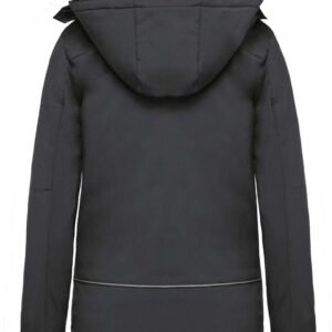 Model LADIES’ HOODED SOFTSHELL LINED PARKA KA651