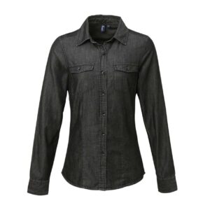Model WOMEN'S JEANS STITCH DENIM SHIRT PR322