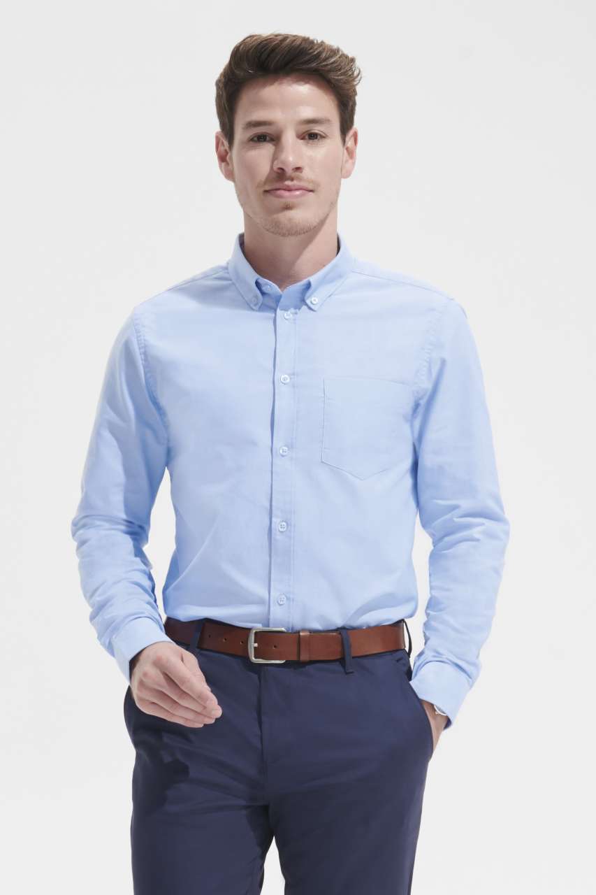 Model SOL'S BOSTON FIT - LONG SLEEVE OXFORD MEN'S SHIRT SO02920 - Image 2