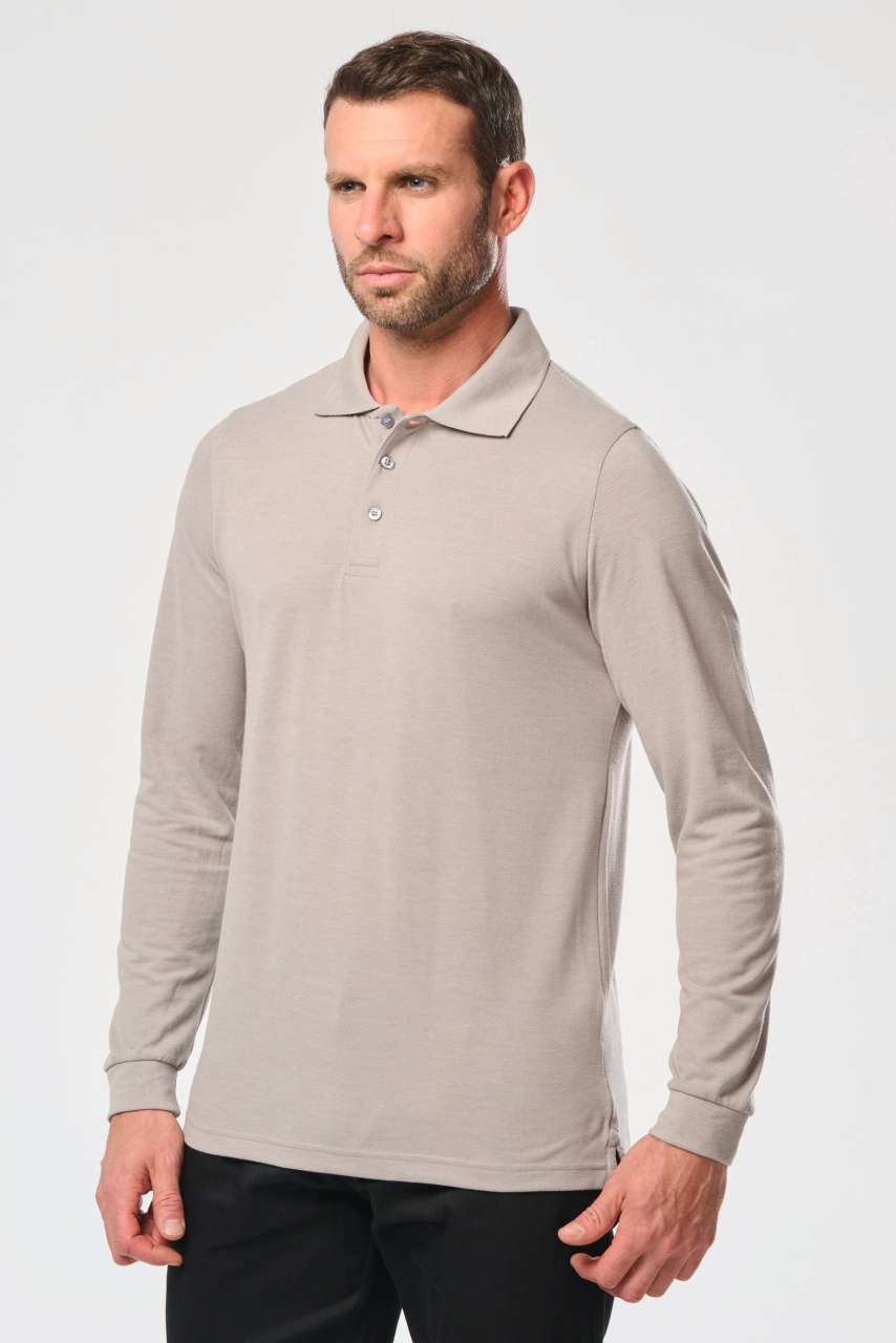 Model MEN'S LONG-SLEEVED POLO SHIRT WK276 - Image 2