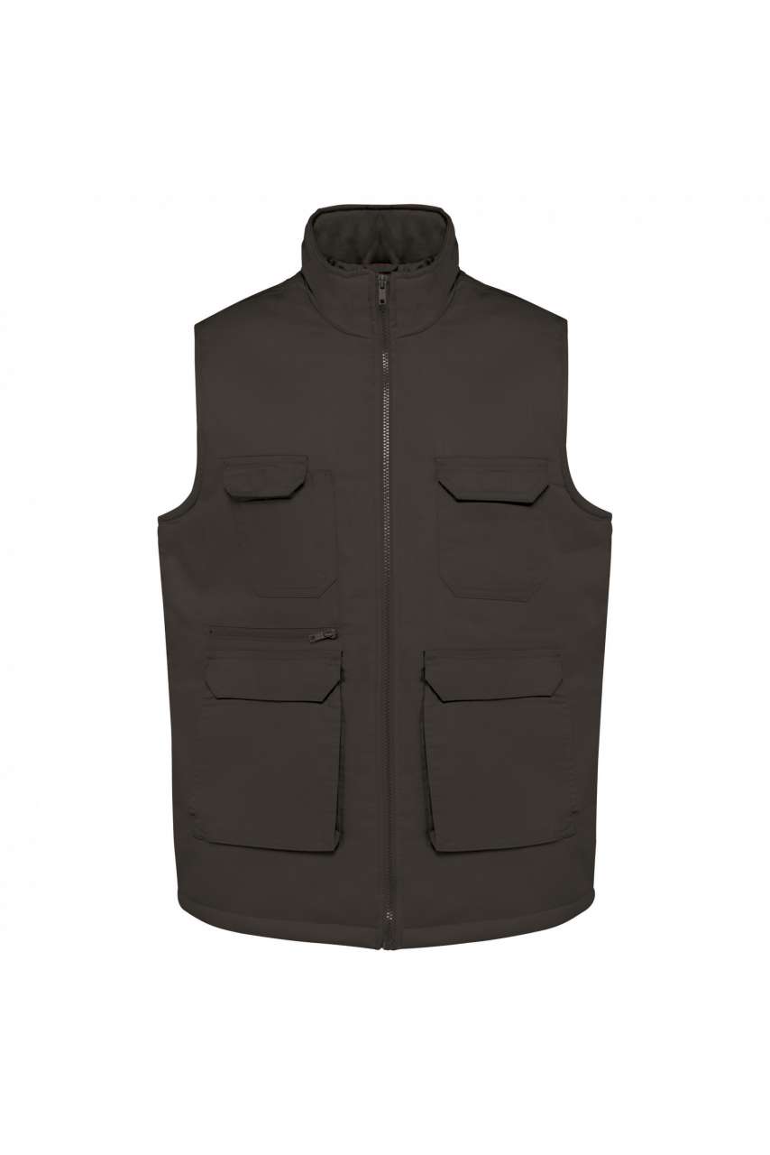 Model UNISEX PADDED MULTI-POCKET POLYCOTTON VEST WK607